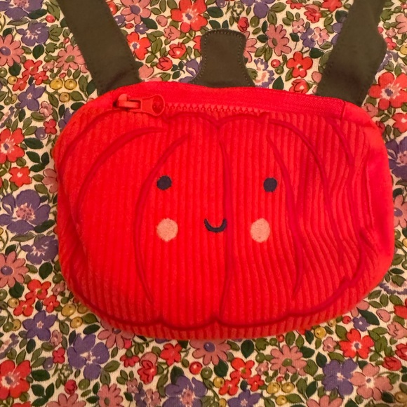 Mini Boden floral  Top with Gray Leggings and pumpkin bag - Picture 5 of 8